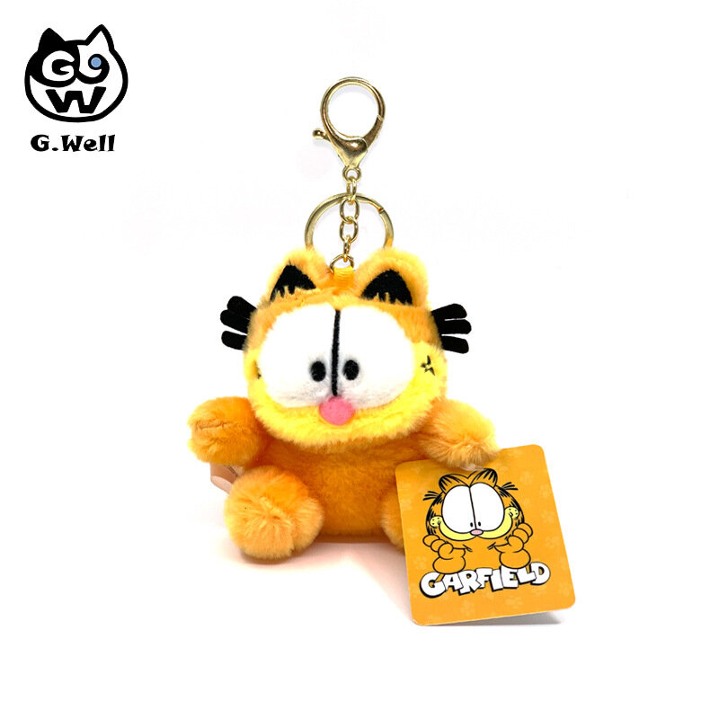 سلسلة مفاتيح لعبة قطيفة من Garfield ، رسوم متحركة كرتونية ، قلادة حقيبة كاواي ، هدية مجوهرات