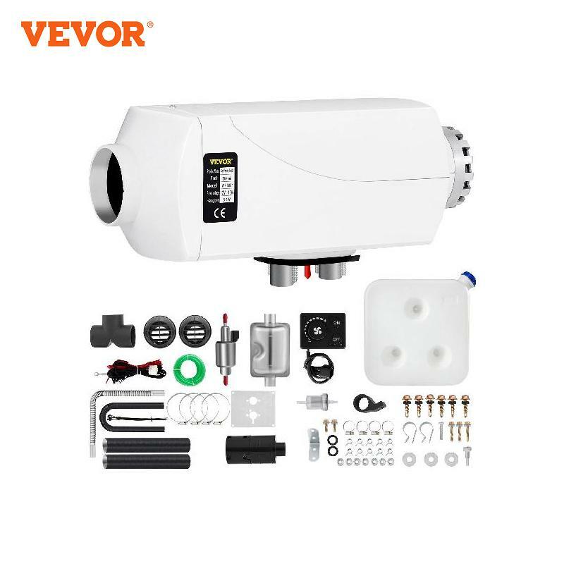 VEVOR-Diesel Air Heater, Silenciador para RV, carro, ônibus, estacionamento, 2 dutos, ventilação dupla, interruptor de botão, 5KW, 12V