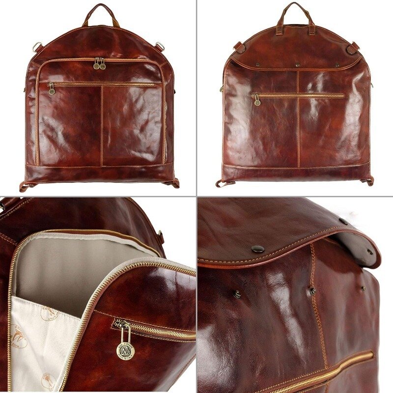 Кожаная сумка для одежды, спортивный костюм, тонкий чемодан для переноски, защитная коричневая сумка для платья