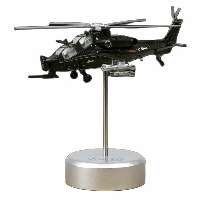 Diecast WZ-10 Militarized Combat Gunship Alloy Model 1:100 Scale Toy Gift Collection Simulation Display Decoration
