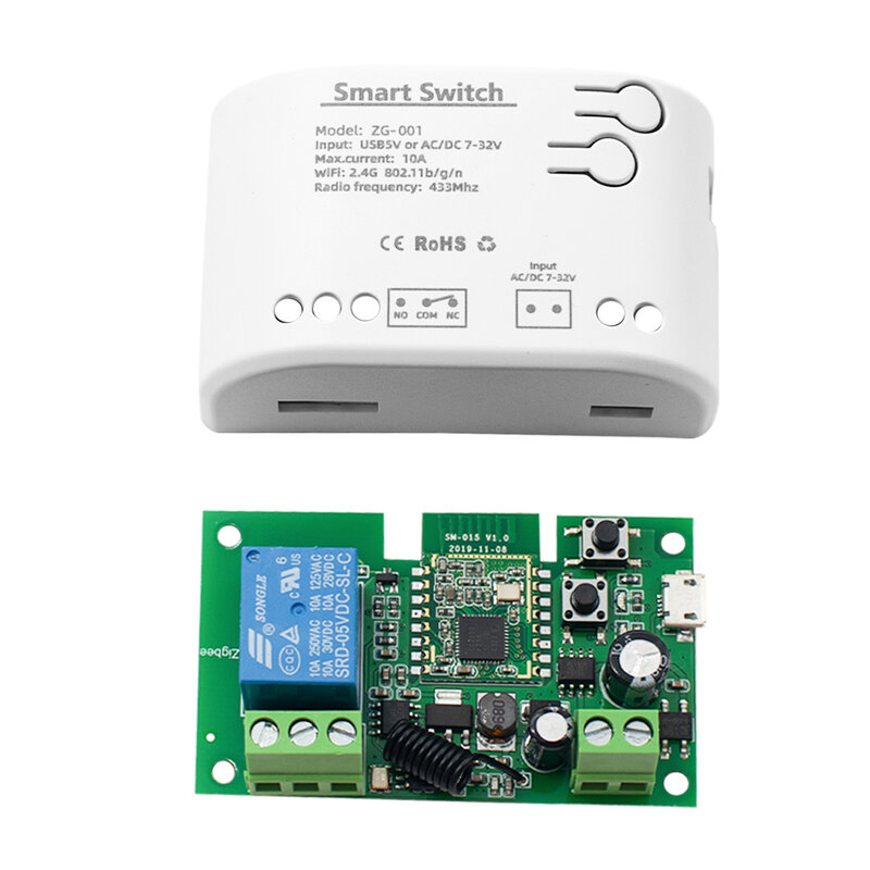 Tuya Zigbee 220V Smart Switch 1 Saluran 12V 22V 110V 240V Relay Kompatibel Alexa Zigbee Inching Smart Light Switch