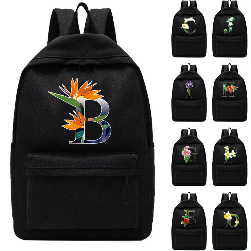 حقيبة ظهر نسائية بألوان الزهور متعددة الوظائف بسحاب مزدوج حقيبة ظهر للكمبيوتر المحمول حقيبة كتف للطلاب حقيبة مدرسية بنمط كوري