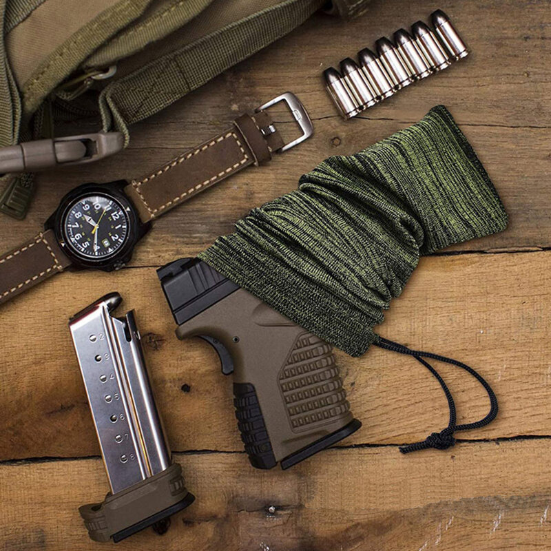 Тактическая вязаная сумка из полиэстера и кожи для пистолета, влагостойкая вязаная Защитная сумка для хранения носков, защитное снаряжение для пистолета