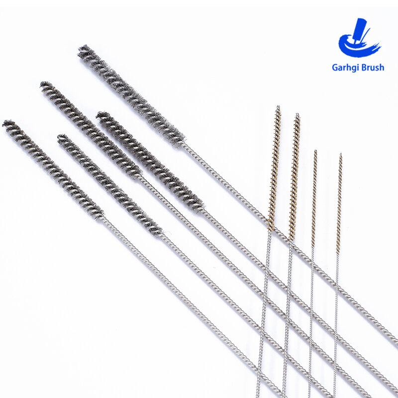 DIY 60 x 300mm Long, Stainless Steel Wire and Copper Wire Brushes, Twisted-in-Wire Pipe Brushes