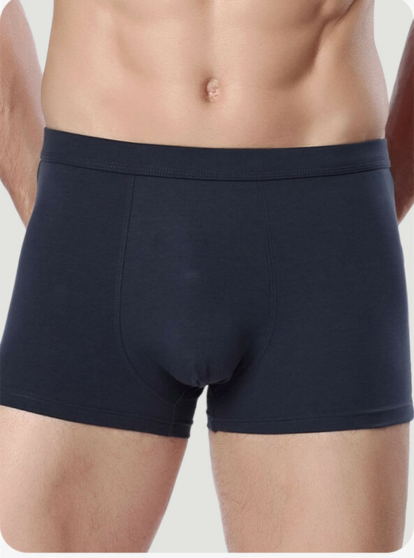 Cotton men's underwear, solid color boxers, boyshort 3-piece combination