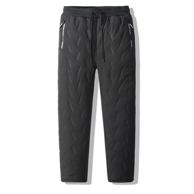 Męskie zimowe Plus rozmiar 7Xl polar puchowe bawełniane Casual nowe wysokiej jakości wodoodporne spodnie sportowe na zewnątrz zagęszczone ciepłe spodnie męskie