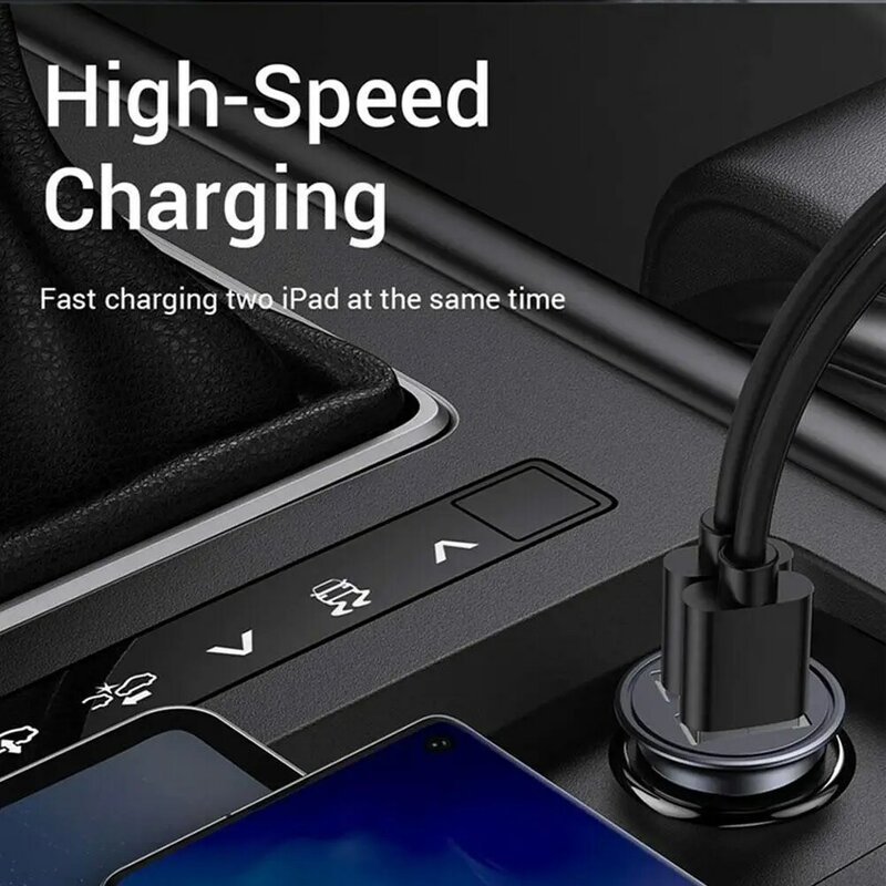Podwójna ładowarka samochodowa USB 2-portowy adapter do zapalniczki samochodowej Ładowarka Zasilacz USB do telefonu samochodowego IPhone 12