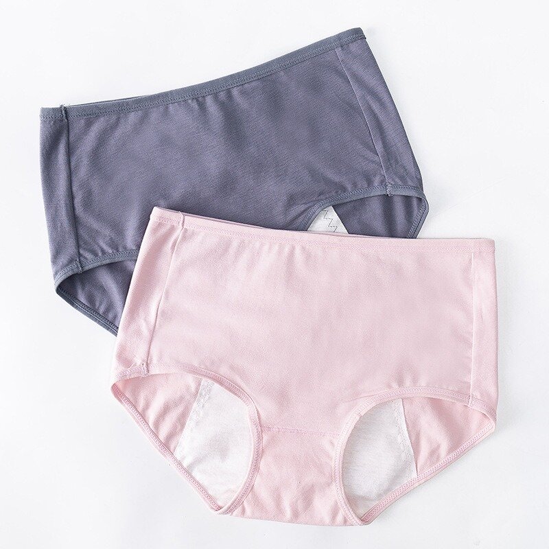 Pantalones cómodos de cintura media-alta para mujer, ropa interior a prueba de fugas, impermeable y transpirable, Color sólido