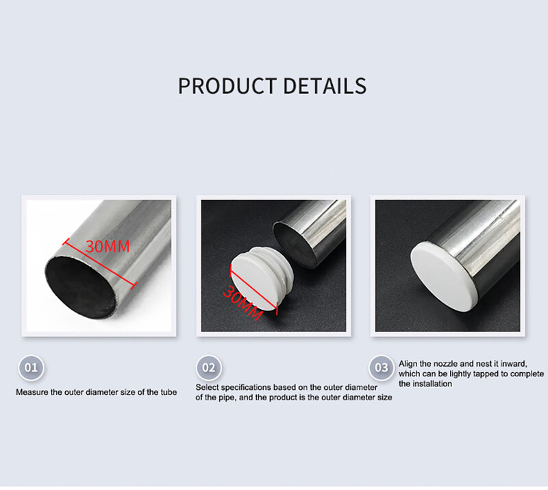 Plástico branco Rodada Caps, Inner Plug, Junta de Proteção, Dust Seal, End Cover, Caps para Pipe Bolt Móveis, 13mm-114mm