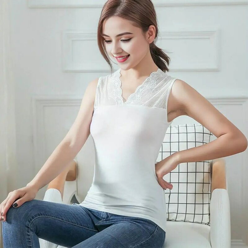 Elegancka koreańska damska bluzka 3D wycięta kamizelka elegancka koronka dwukolorowa kamizelka koszulka typu Slim Fit jednolity kolor kobiety bluzka wiosna