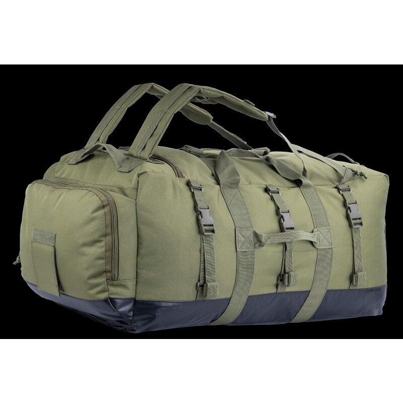 Large Duffle Bag Duffel Pack with Backpack Shoulder Straps and Shoes Compartment 105L for Sports Travel Hunting Camping.