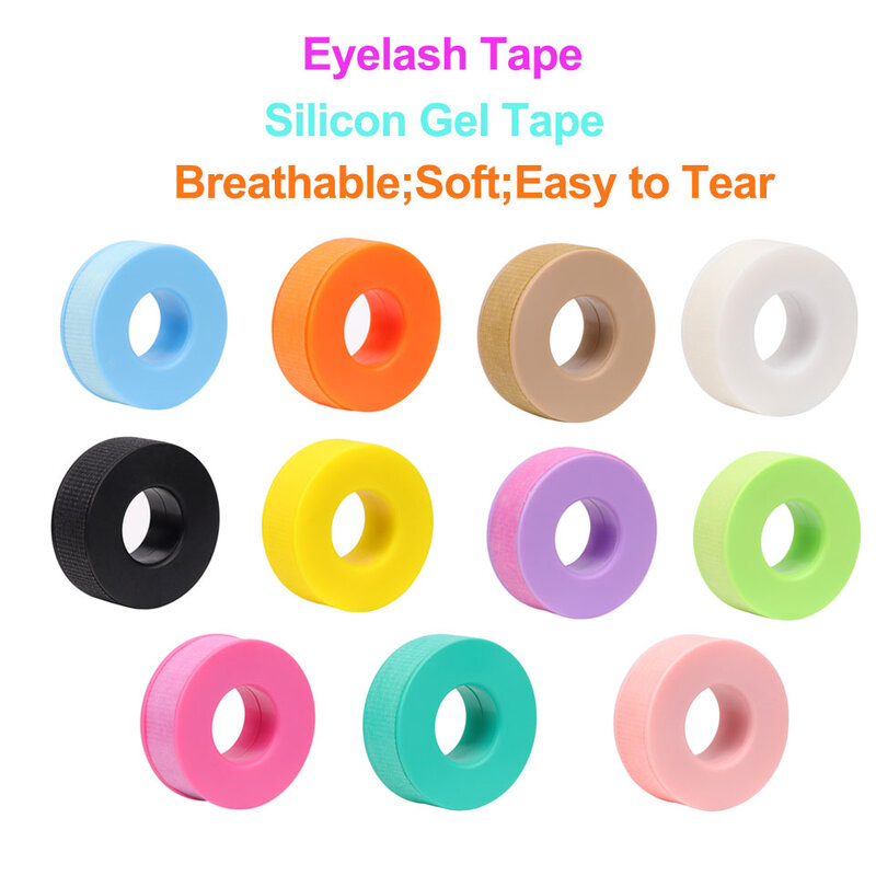 Plester bulu mata Gel silikon Non-woven, pita stiker warna ekstensi bulu mata Microporous tahan sensitif bersirkulasi udara, alat rias