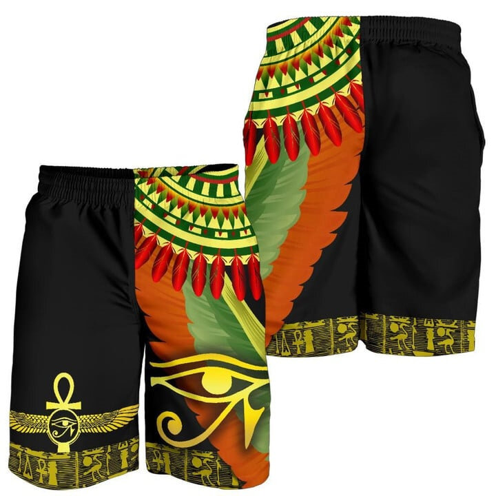 Africa Egypt Pharaoh 3D Print Short Pants For Men Hawaiian Beach Shorts The Eye Of Horus Ankh Cross Trunks Hawaiian Board Shorts