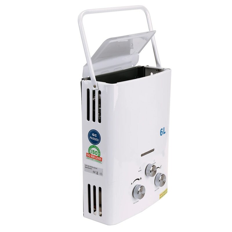 Samger-calentador de agua caliente LPG de 6L, Caldera SIN depósito de Gas procan de 12kW con accesorios de ducha para el hogar y Camping