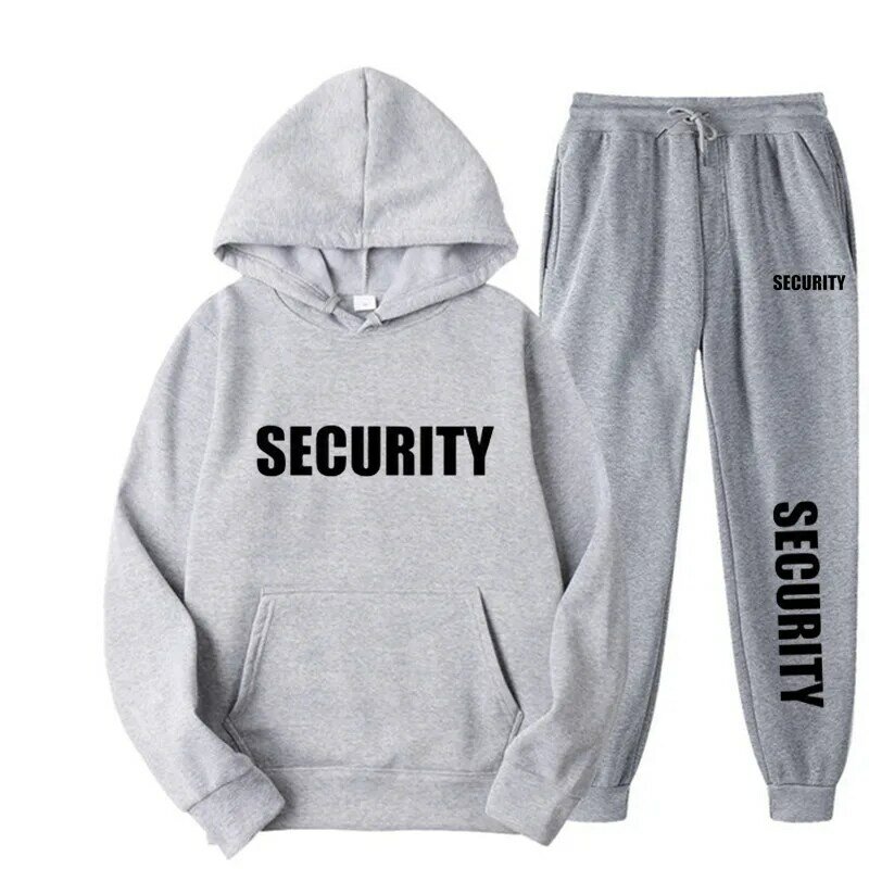 Four Seasons Security Unisex Fashion Harajuku Hoodie Sweatpants Hip Hop Set
