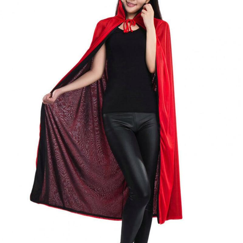 Peleryna na Halloween dla obu płci czarny czerwony kostium Role Playing podwójne-warstwowa koronka Up wysokiej kołnierz Cosplay Cape Party