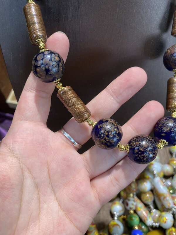 Женское Ожерелье из голубого стекла, модное ожерелье для девушек, аксессуар