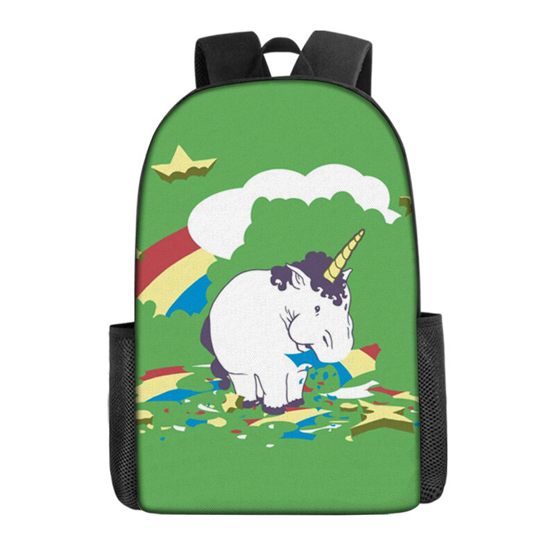 Mochila con estampado de unicornio de dibujos animados para niños, mochilas escolares para estudiantes, mochila de hombro informal para adolescentes