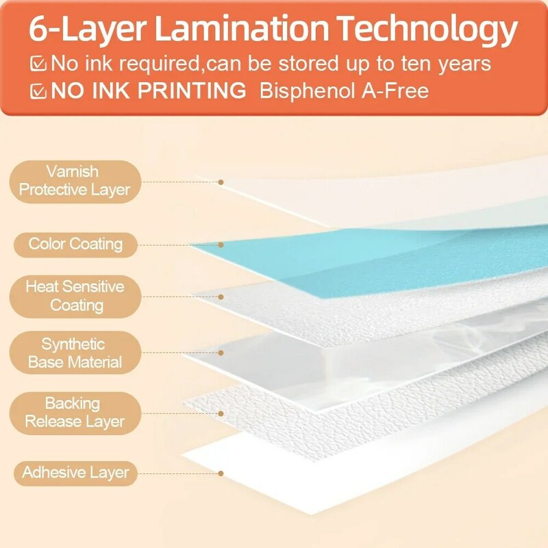 Etiqueta autoadhesiva impermeable para impresora de etiquetas, papel térmico para joyería, Phomemo M110, M120, M220, M221, M200