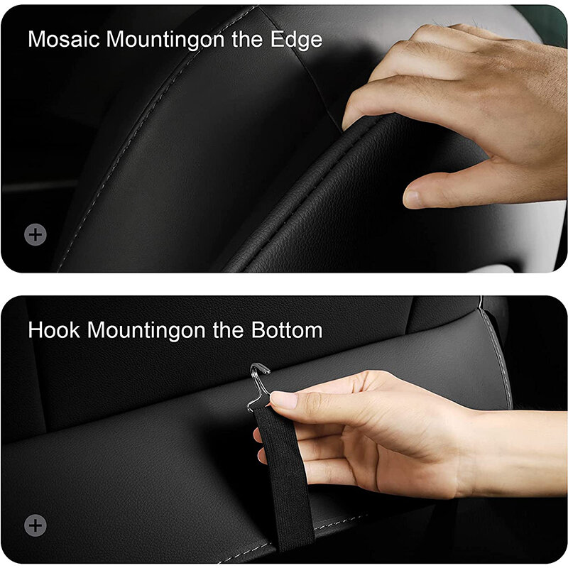 For Tesla Model 3 Y Leather Seat Back Kick Protectors Kick Mats Center Console Protection Pad Kick Mats Back Seat Protector