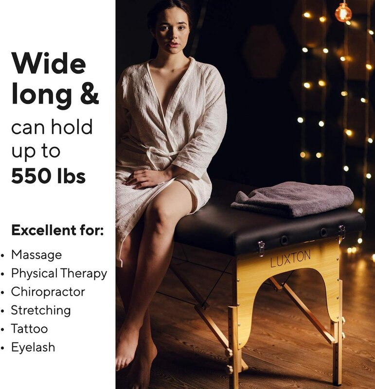 Luxe Thuis Premium Traagschuim Massagetafel-Eenvoudig Opgezet-Opvouwbaar En Draagbaar Met Draagtas
