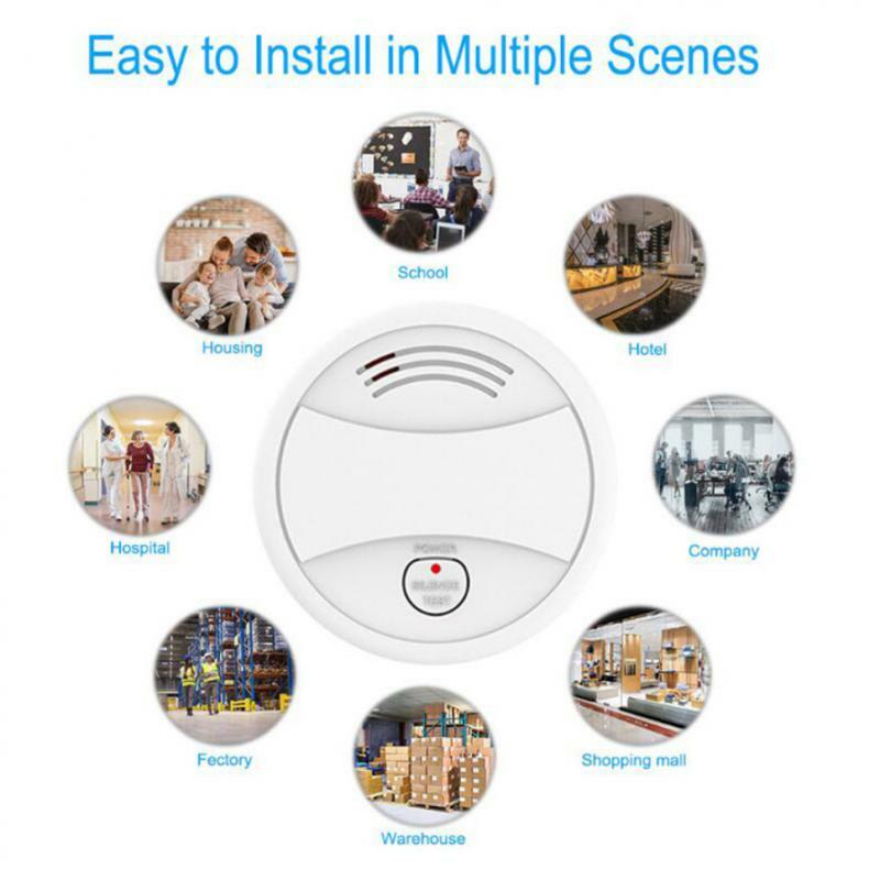 Detector de humo con temporizador, alarma de incendios, sistema de seguridad para el hogar, Notificación por aplicación Smart Life, Sensor independiente, Tuya