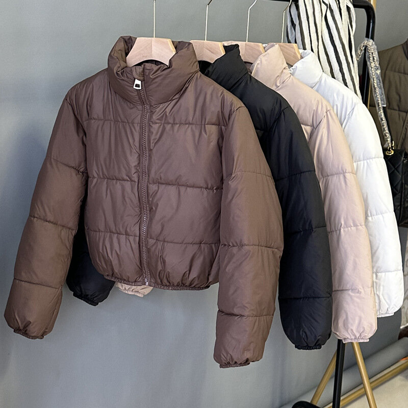 2023 повседневная короткая пуховая куртка с хлопковой подкладкой, Женское пальто, женские зимние куртки, теплые хлопковые пальто с длинным рукавом, зимняя одежда