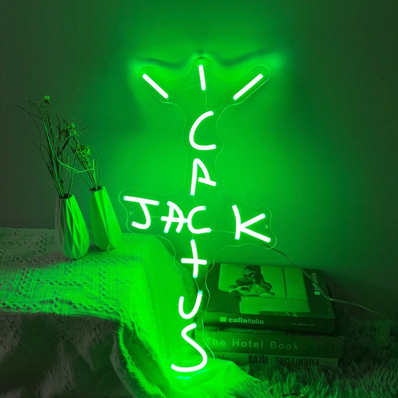 Jack kaktus LED papan Neon kustom lampu USB dekorasi kamar lampu Neon Rap pantai barat kamar tidur dekorasi dinding Bar Pub dekorasi pesta