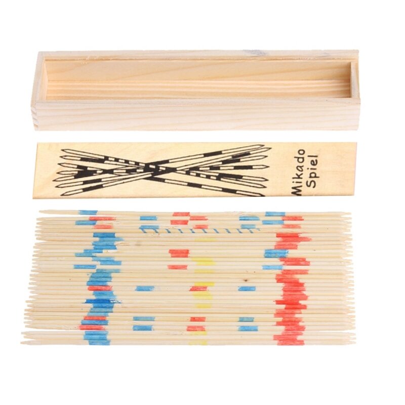 Mikado-juego tradicional de palillos de madera, juego con caja de juguete
