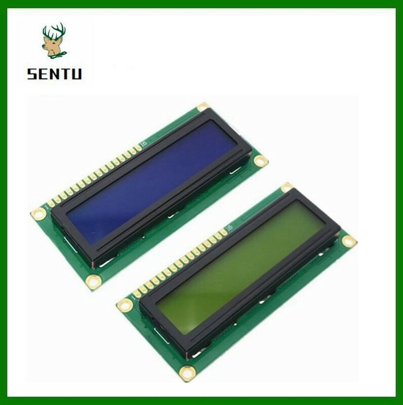 Modul 1602 LCD1602 kelas industri layar biru hijau 16x2 karakter modul Tampilan LCD HD44780 pengontrol cahaya biru hitam