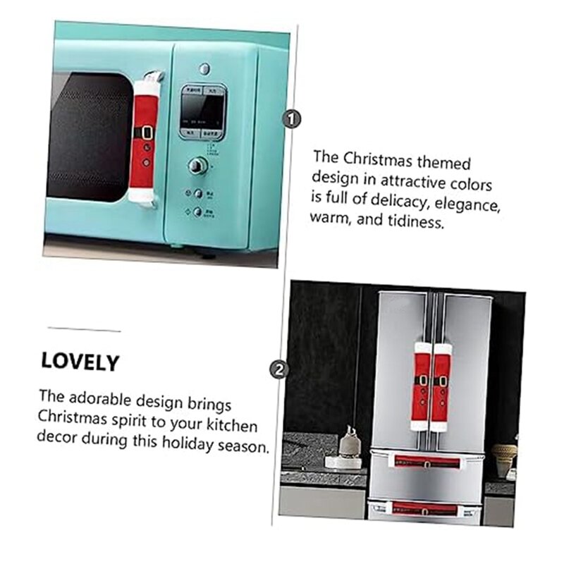 3 Stück Anti-Rutsch-Mikrowelle Ofen Kühlschrank Griff Handschuhe Mikrowelle Weihnachts dekor
