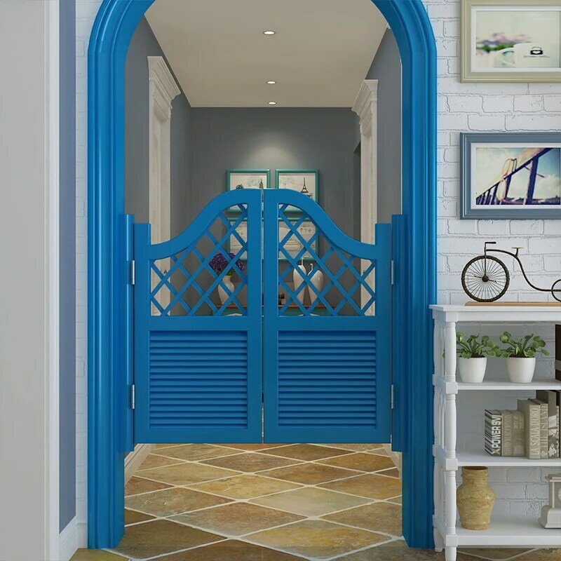 Porta dupla minimalista moderna para cozinha, porta interior da cintura, cerca de madeira maciça, entrada do corredor, livre
