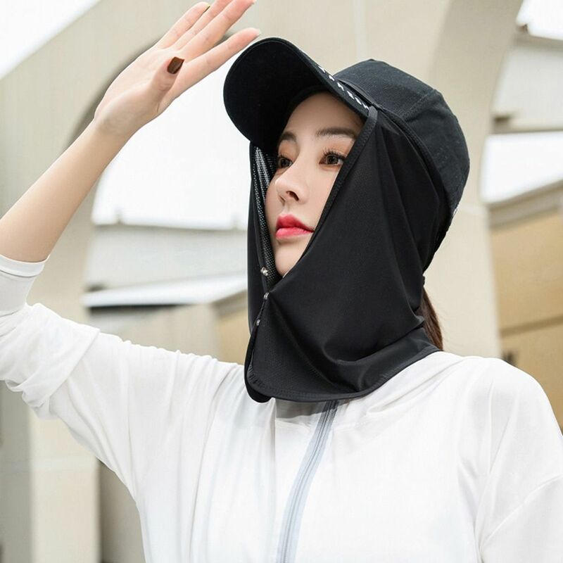 Lenço de seda protetor para pescoço para homens e mulheres, máscara protetor solar, lenço facial, véu protetor solar, capa anti-UV