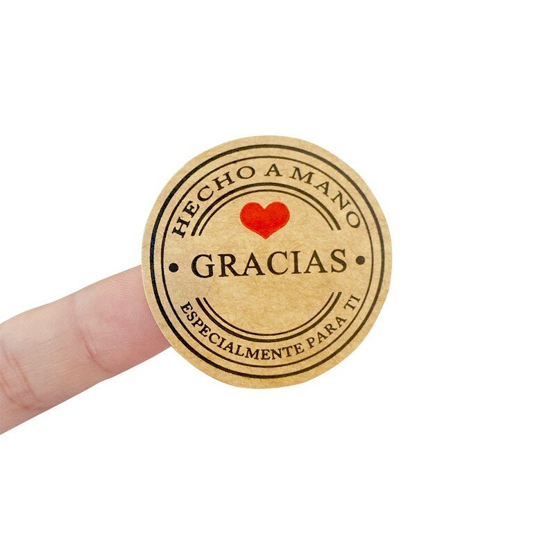 100 pz/lotto Kraft Gracias spagnolo grazie etichette adesivi pacchetto fatto a mano busta sigillo etichetta Scrapbooking adesivo di cancelleria