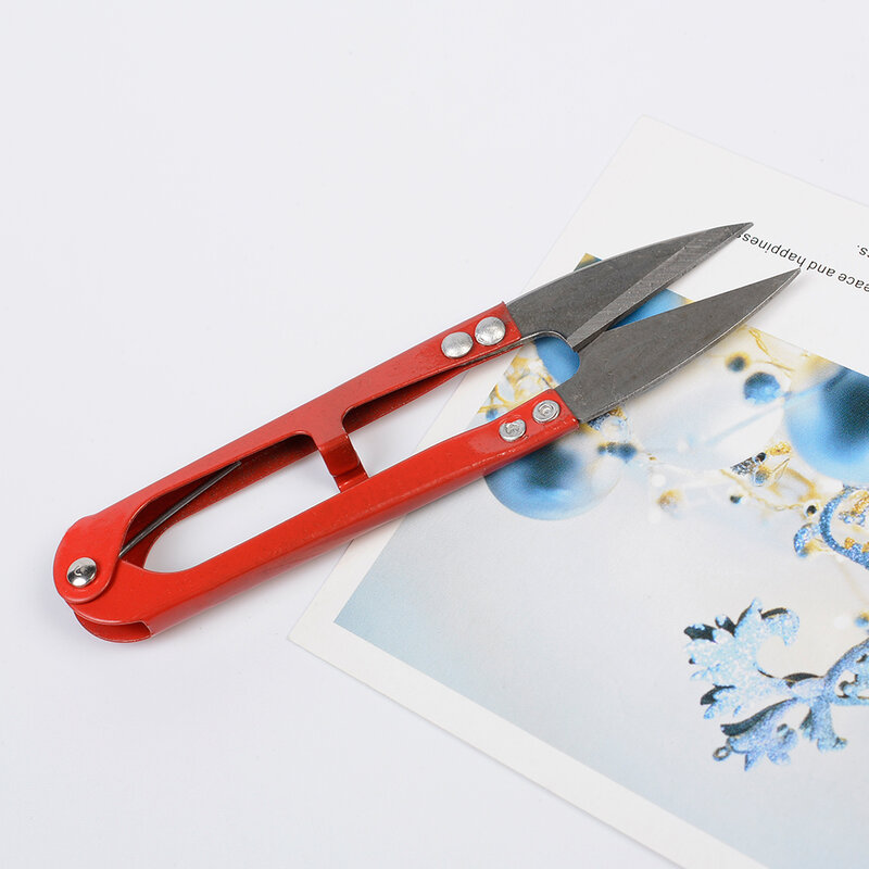 กรรไกรเย็บปักด้วยมือกรรไกรตัดด้ายเป็นรูปตัวยูอุปกรณ์ตัดเย็บสำหรับช่างตัดแบบมืออาชีพ DIY