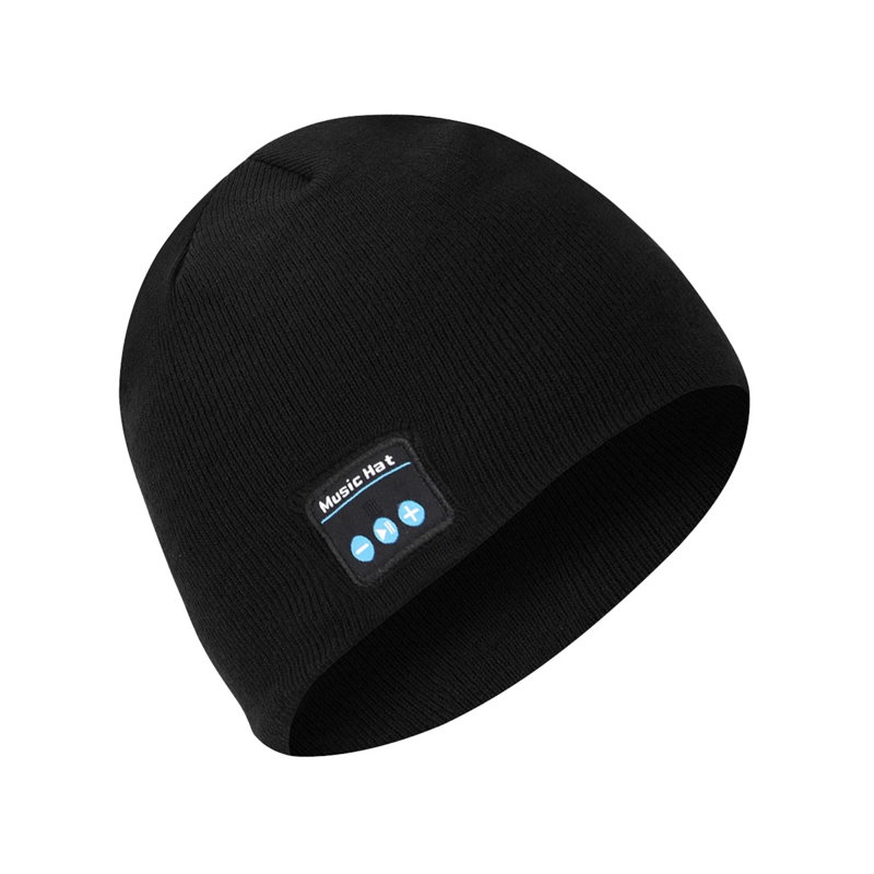 Topi rajut Bluetooth Pria Wanita, topi olahraga luar ruangan Earphone nirkabel topi musik headphone Bluetooth