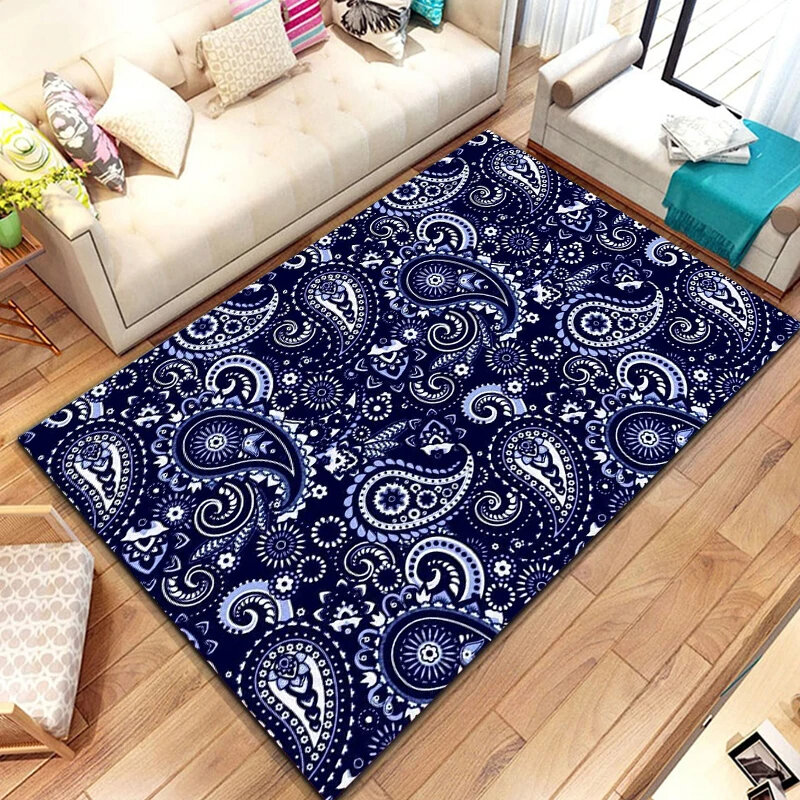 Входной коврик с принтом пейсли, нескользящий Придверный коврик в дамасском стиле, для гостиной, игровой комнаты