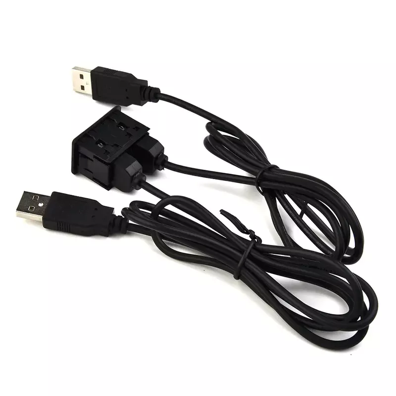 100CM untuk dasbor mobil Flush Mount Panel Port USB Dual USB kabel adaptor ekstensi Multimedia Unit kepala Aksesori USB ganda perahu otomatis