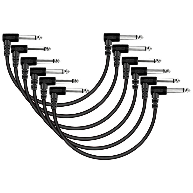 3 шт/6 шт педаль эффектов для электрогитары соединительный кабель, шнур с низким уровнем шума экранированный аудио кабель приводит 1/4 правый угол патч