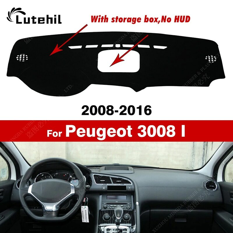 Auto Dashboard Hoes Voor Peugeot 3008 I 2008 2009 2010 2011 2012 2013 2015 2016 Dashboard Mat Anti-uv Tapijten Auto-Accessoires