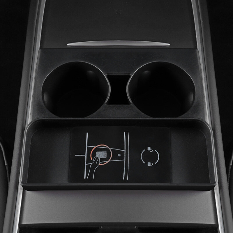 Kotak penyimpan cangkir silikon, untuk Tesla untuk Model 3 / Y kontrol pusat Stopper pemegang cangkir silikon bagian pengganti Interior mobil