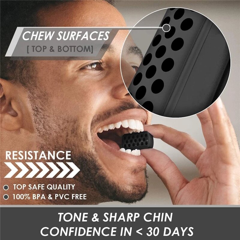 Silicone Jaw Line Exerciser Jawline Chew Ball Fitness Facial Toner Face And Neck Muscle Trainer Chin Cheek Exercise Jawliner