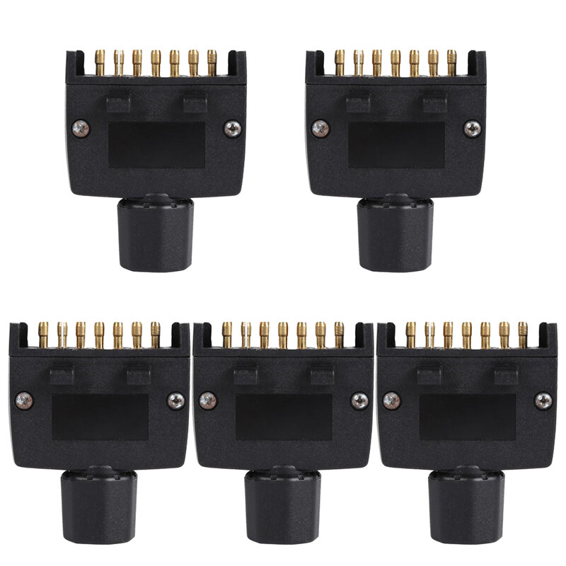 5Pcs 7 Pin Au Platte Trailer Plug Male Connector Voor Caravan Trailer Adapter Boot Quick Fiting Connector Plug Socket