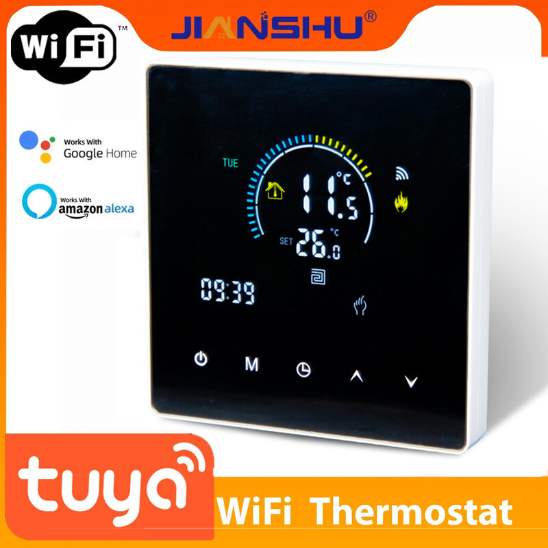 Jianshu-Termostato WiFi com Sensor, Casa Inteligente Tuya, Controlador de Temperatura, Piso Quente, Caldeira, Aplicativo Smart Life, 220V