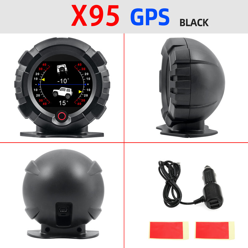 X95 Head Up Display OBD / GPS Slope Meter Acessórios Do Carro HUD Auto Velocímetro Eletrônico MPH KMH Pitch Tilt Angle Altitude