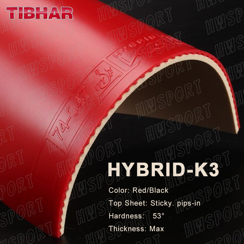 Tibhar Hybrid Table Tennis Sticky Rubber, Ping Pong Sheet, Pré-Tuned ESN Cake Sponge, Original, Made in Germany, K3