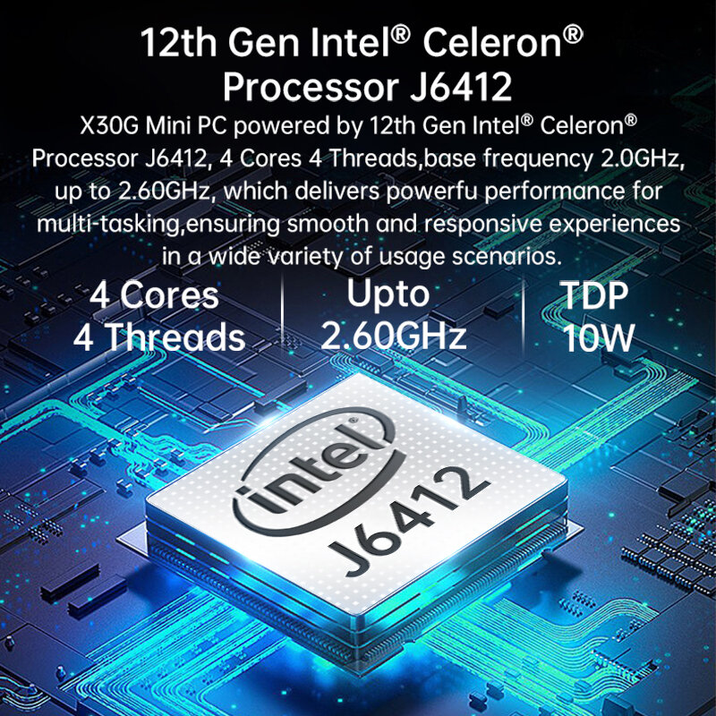 Безвентиляторный мини-ПК 12-го поколения Intel Celeron J6412 DDR4 M.2 SSD 2x GbE LAN RS232 RS485 поддержка Wi-Fi 4G LTE Windows 10/11 Linux