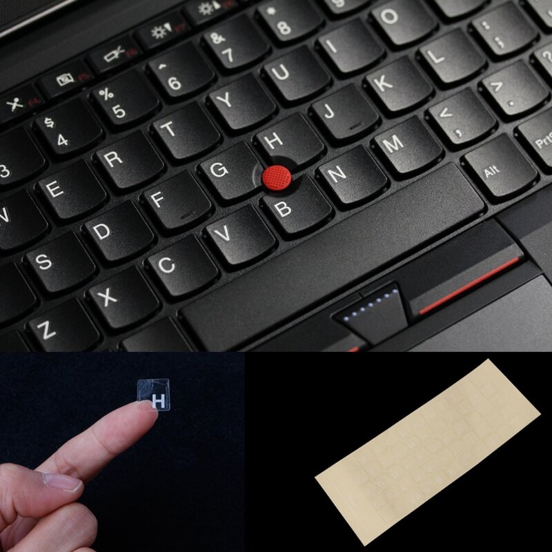 Russian Transparent Keyboard Stickers Universal White Letter Keyboard Stickers Replacement for Any Laptop Desktop Laptop