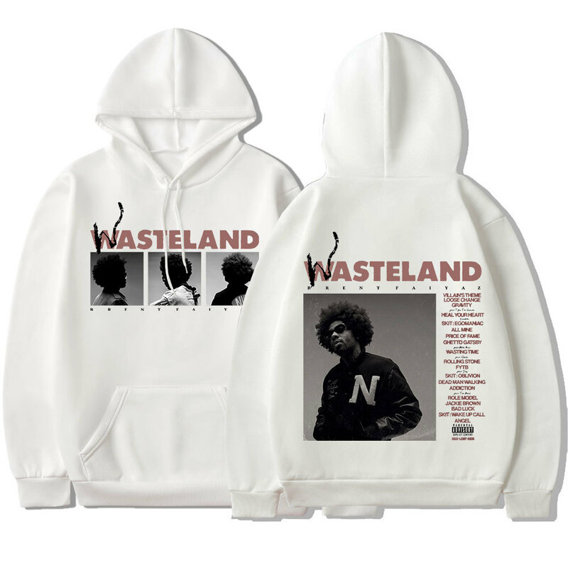 Brent Faiyaz-Sweat à capuche imprimé Wasteland, Sweat-shirt unisexe, Streetwear Hip Hop, Sourire, Pull chaud, Album de musique, Respzed, 2022