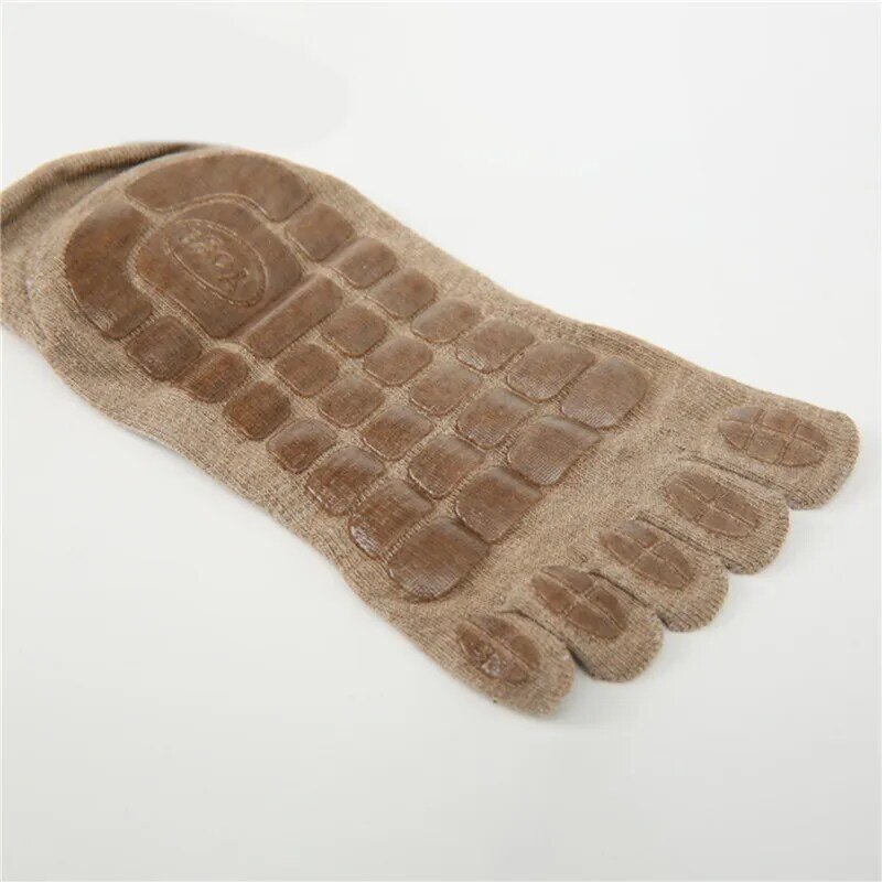 Chaussettes chaudes antidérapantes à cinq doigts pour hommes, nouvelle collection hiver, chaussettes Fitness à orteils bas mollet, chaussons de sol